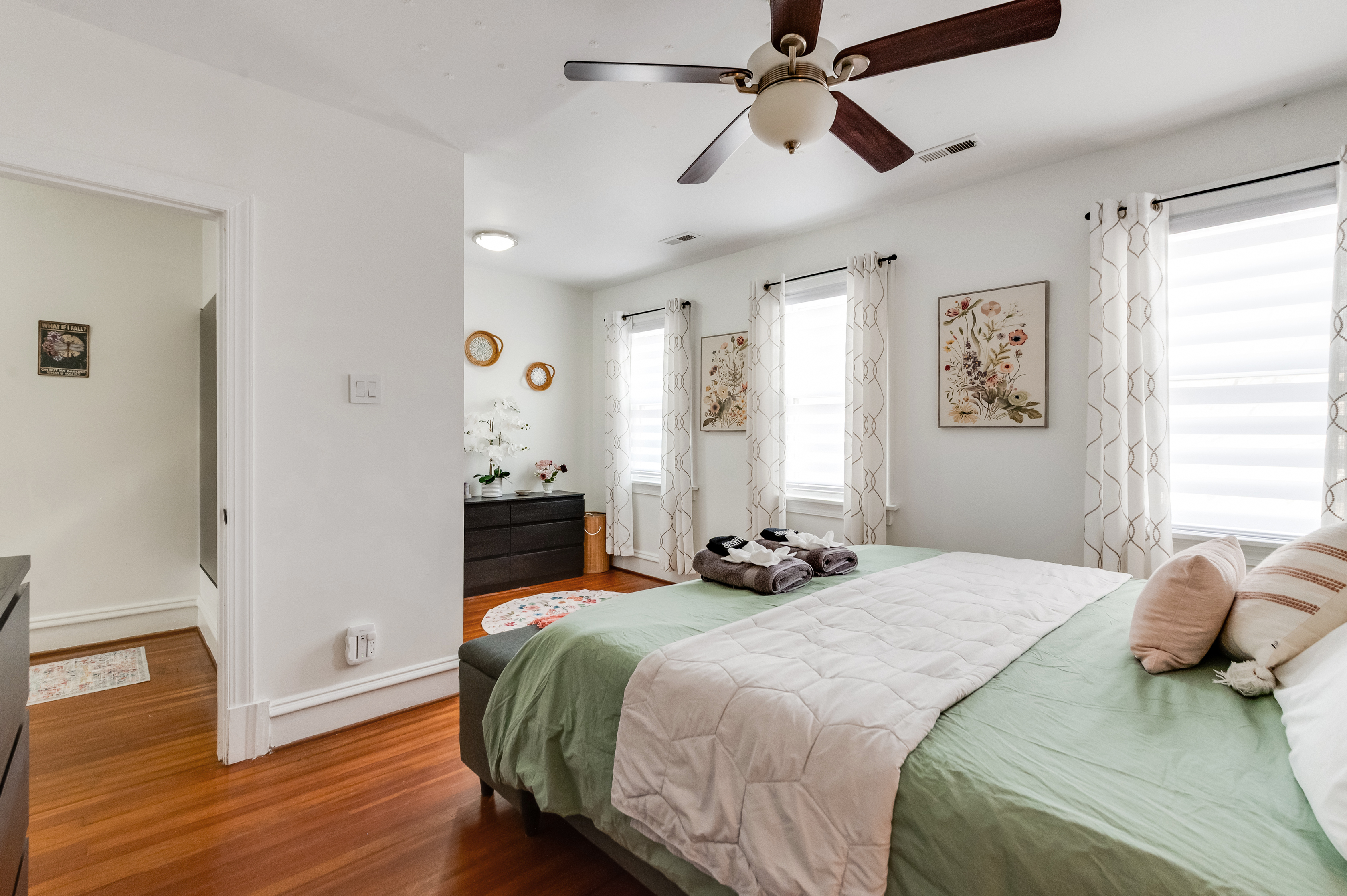 King Bedroom 2: Airy retreat with elegant decor and abundant natural light to brighten your stay!