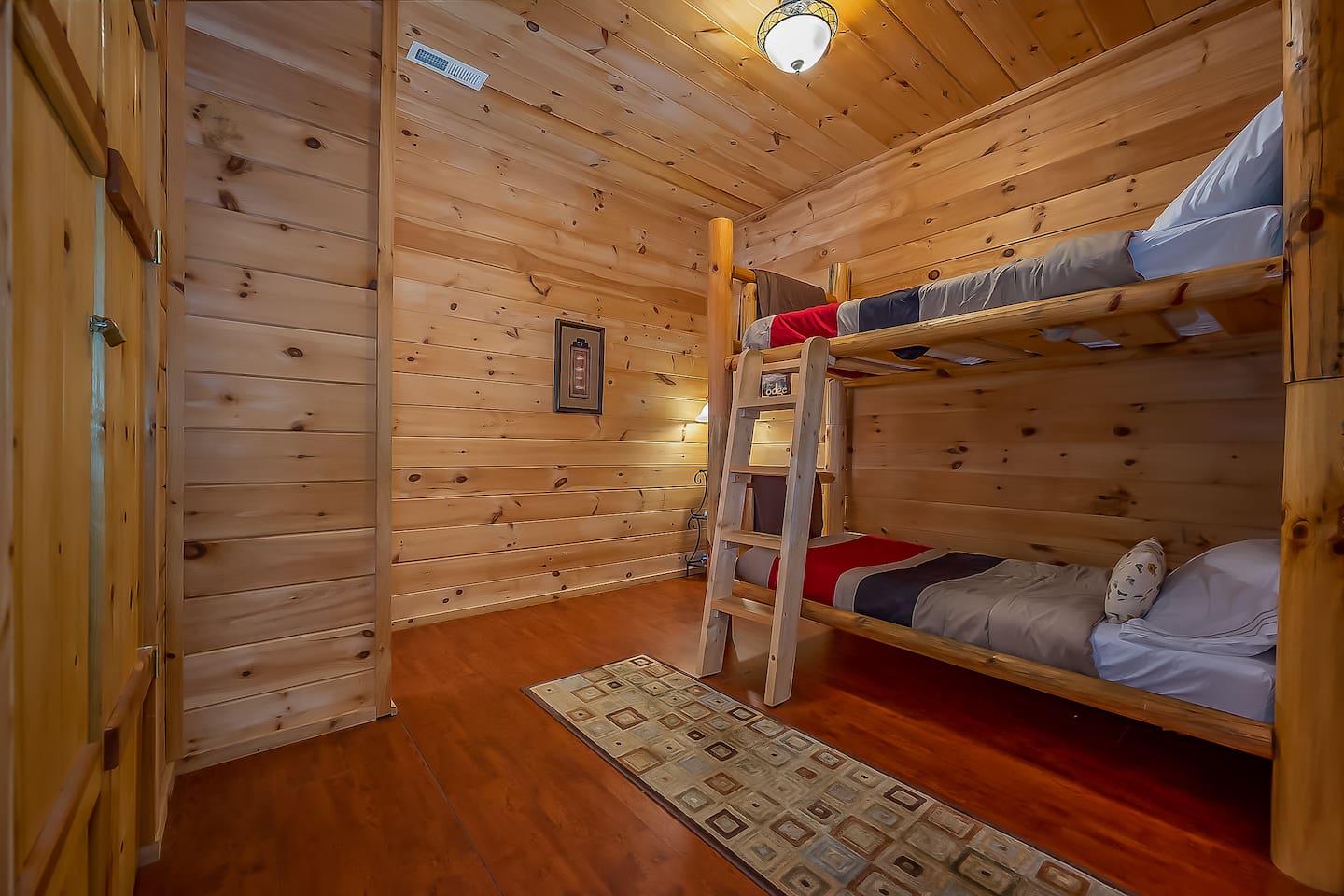 Lower level bunk bedroom , open to game room