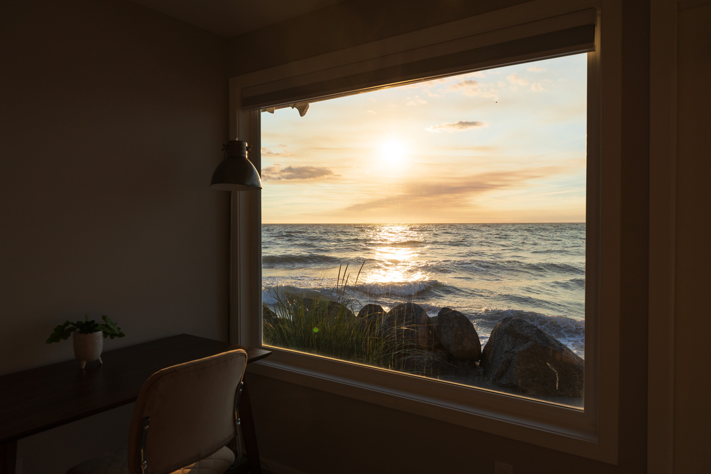 Amazing sunset view from the writing desk.