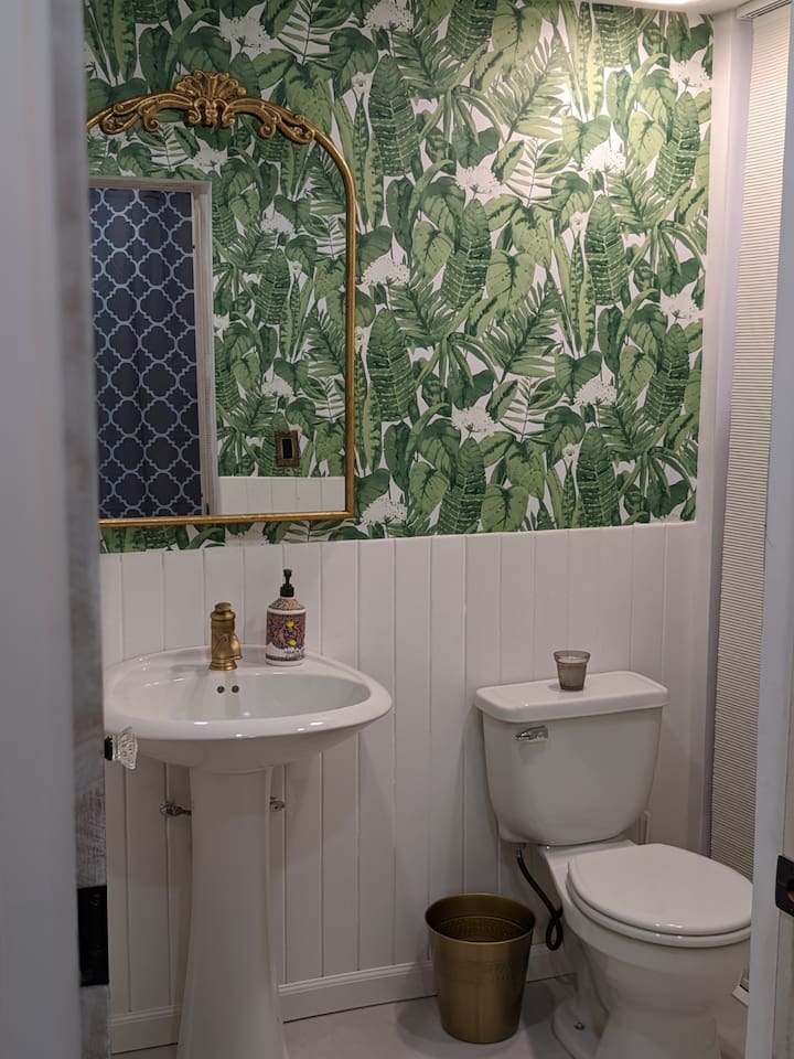 This is the social bath on the lower level. Its great when you have guests over or if you dont want to go back to your bathroom. 