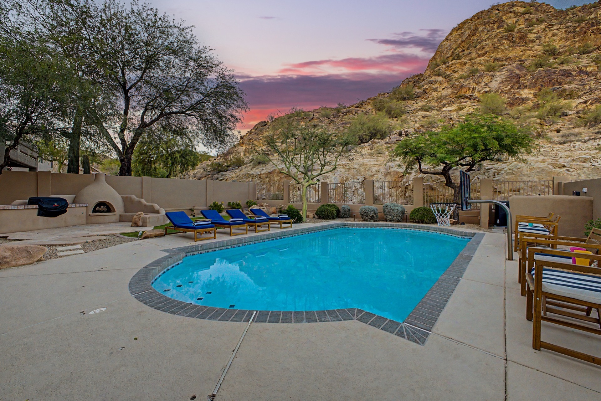 Mountain view oasis backyard