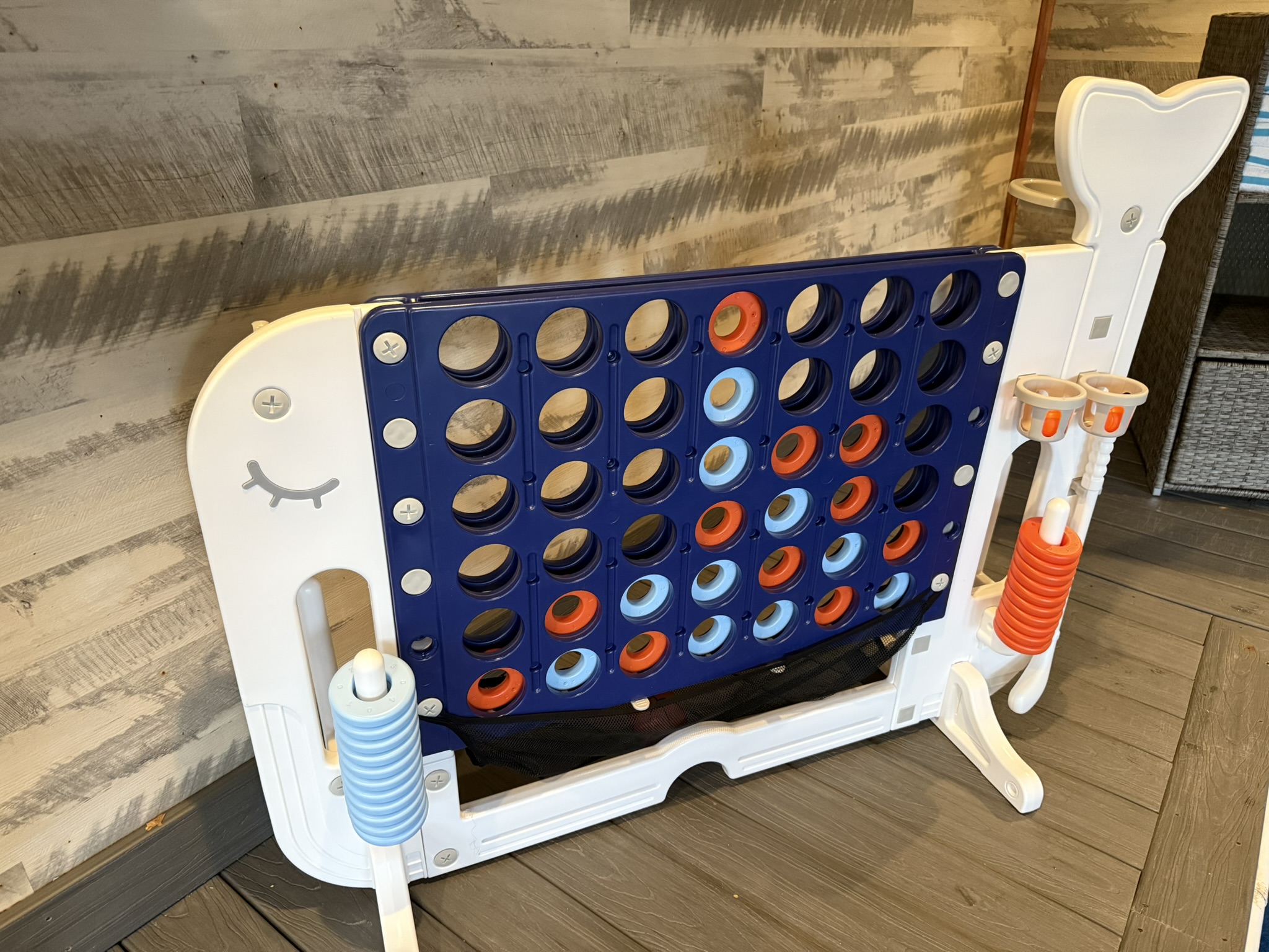 Our whale connect 4 is not only the cutest we've ever seen, it provides hours of fun with mini golf, basketball and ring toss included too!