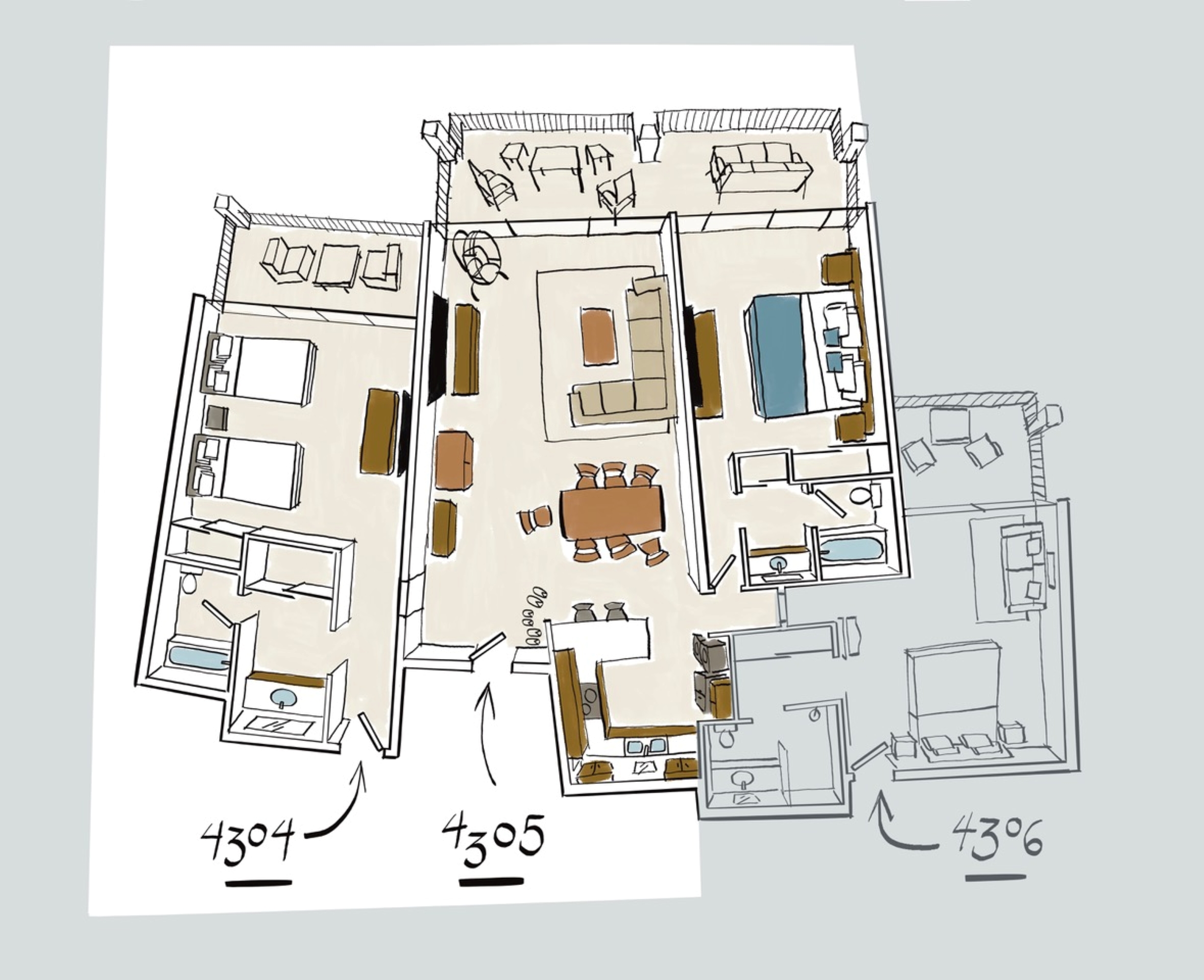 Flexible Hale i Lani floorplan perfect for couples, families, and groups
