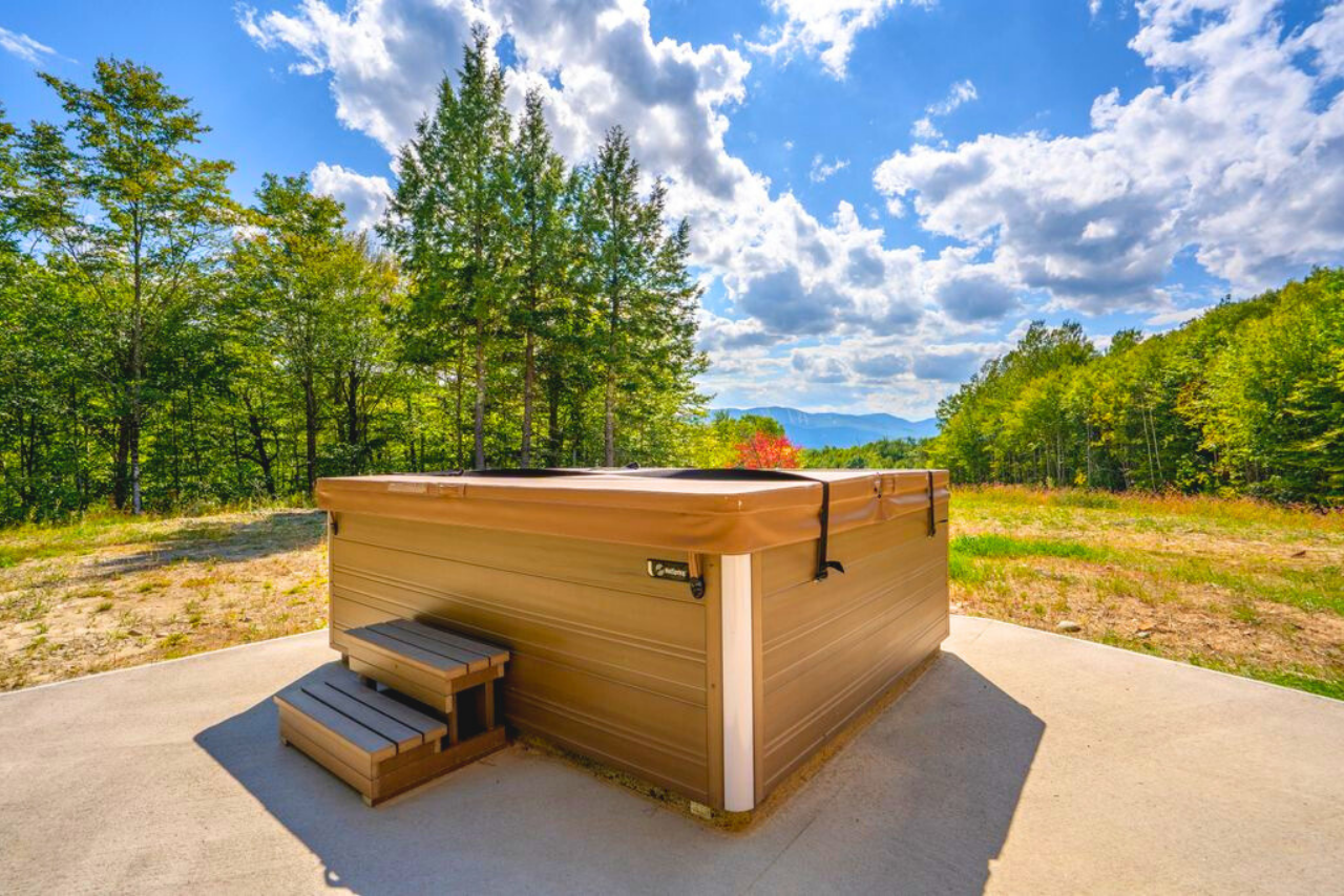 Relax and soak in the hot tub after a day of adventure.