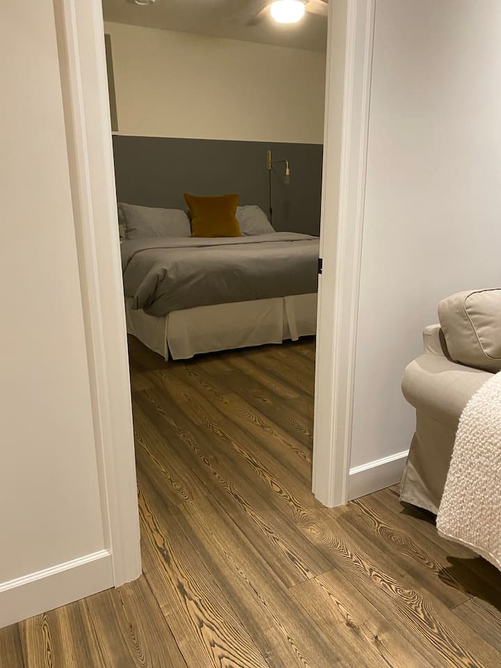 Looking from great room into the master bedroom
