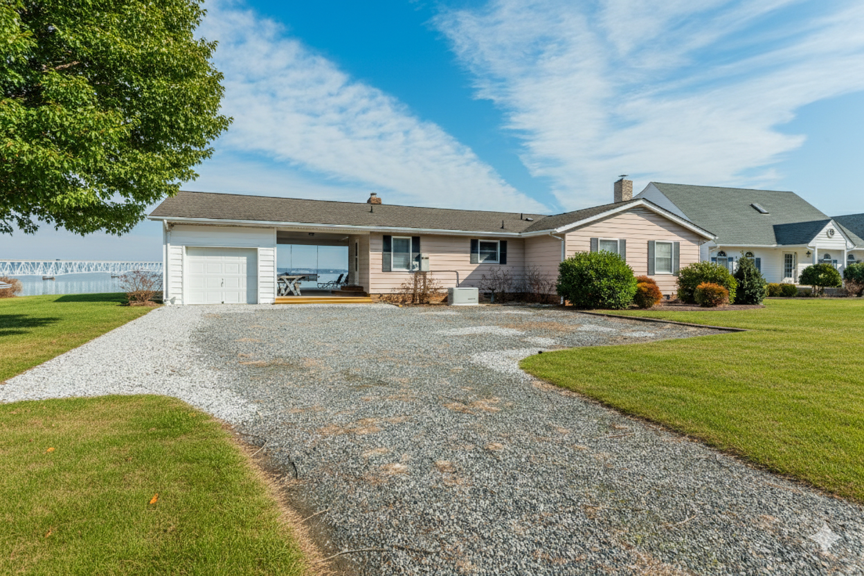 Charming Exterior: Enjoy serene waterfront views right from your doorstep in Topping, Virginia!