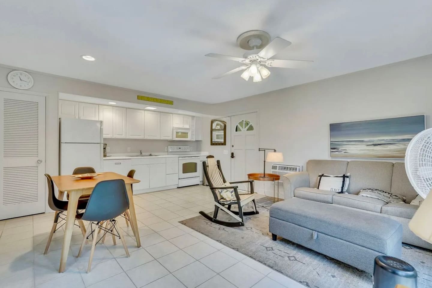 Open-plan kitchen, dining and living area