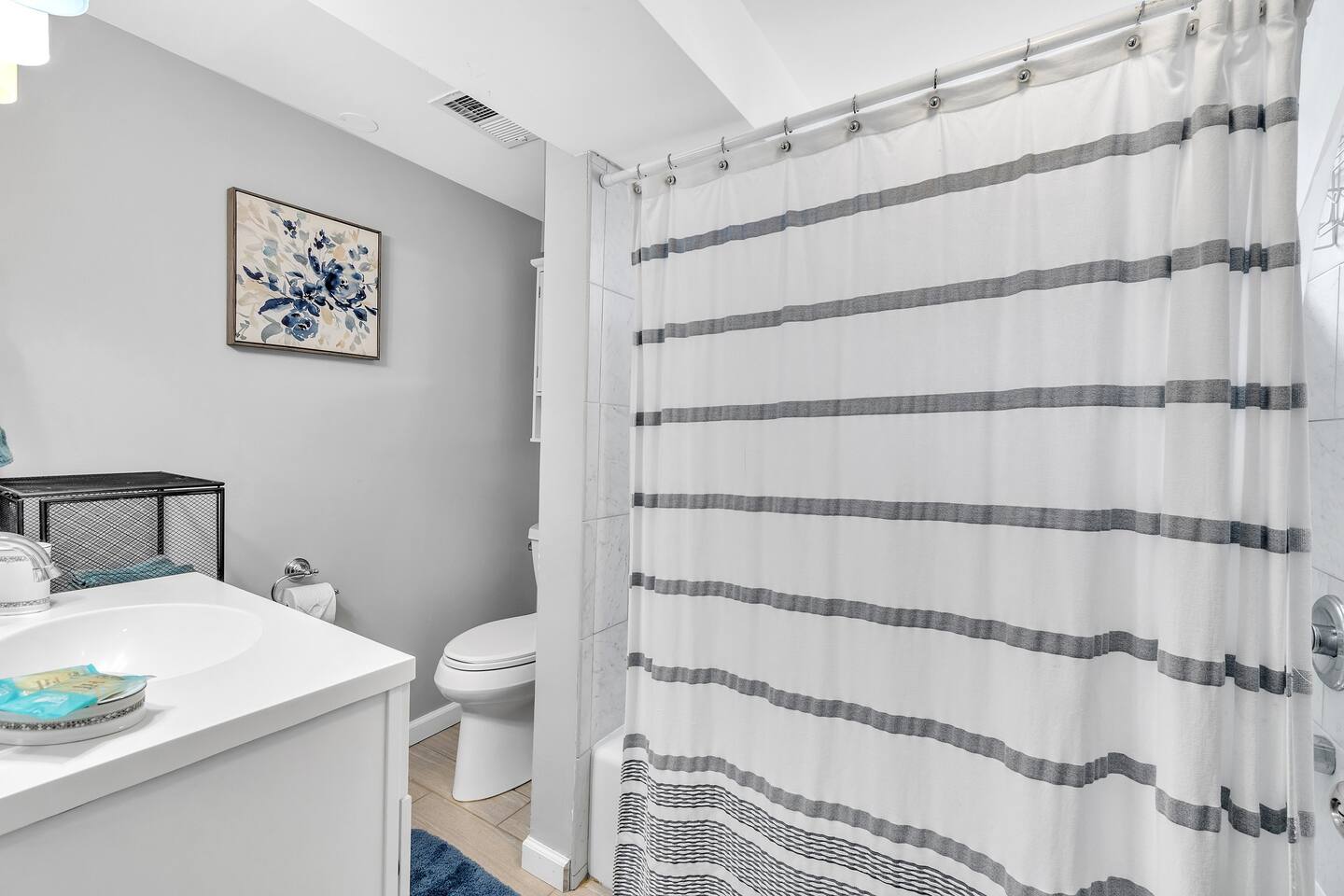 Bathroom #2.  shower/tub, Newly renovated.