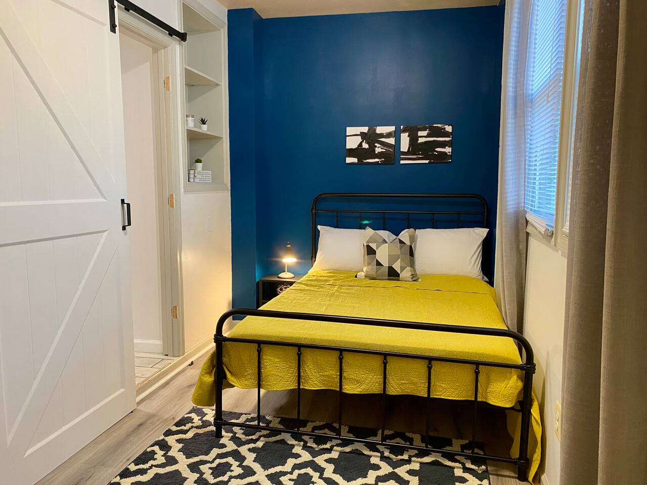 Den turned into bedroom with it's own entrance to rear parking. 