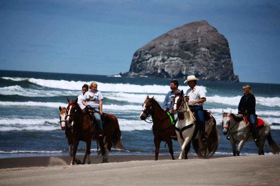 Horseback riding on the beach