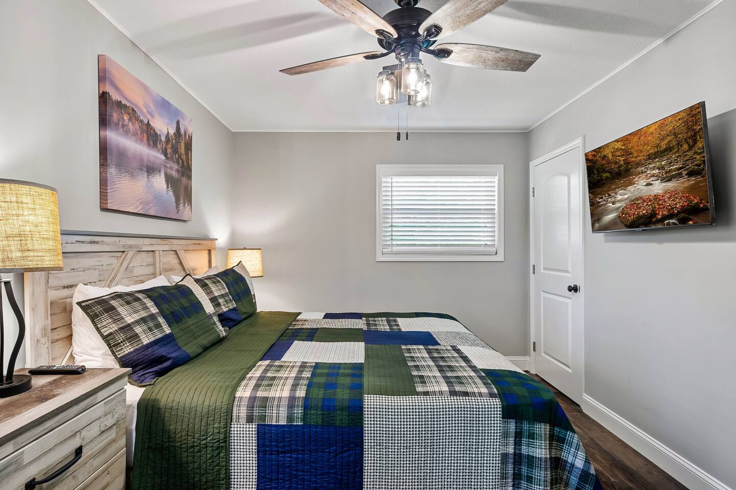 Drift off to dreamland in the master bedroom, where a plush king mattress and a Samsung smart HD TV create the perfect sanctuary for rest and relaxation. #DreamyRetreat