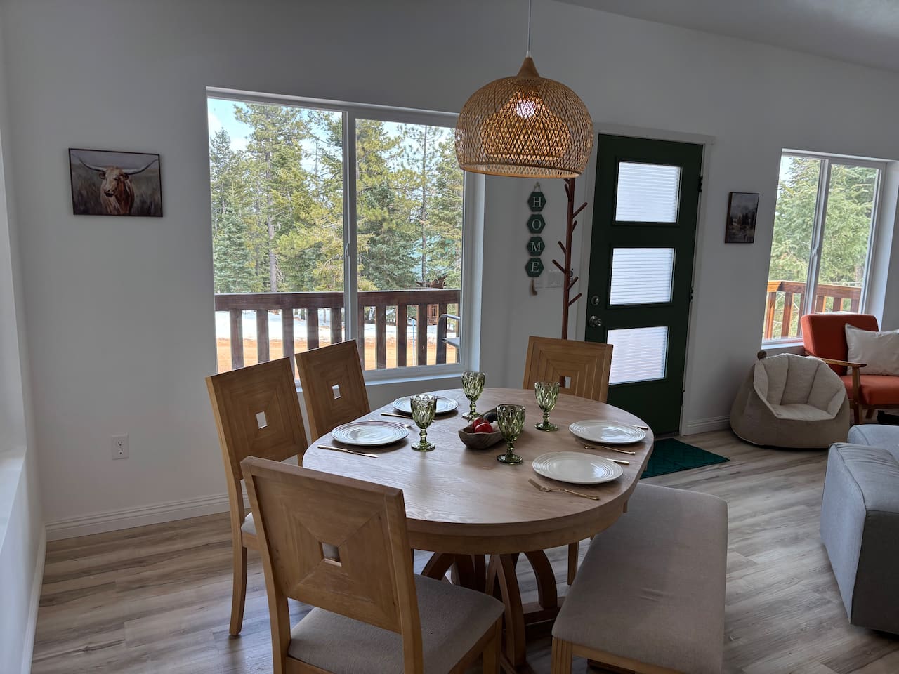 Dining open to living space 