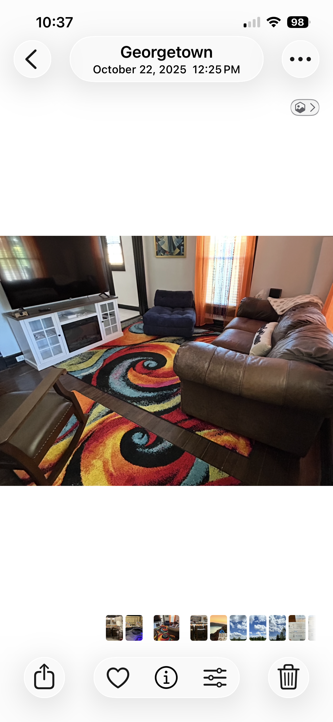 Comfy viewing of our 65" smart tv to watch all your favorite shows in your home away from home.