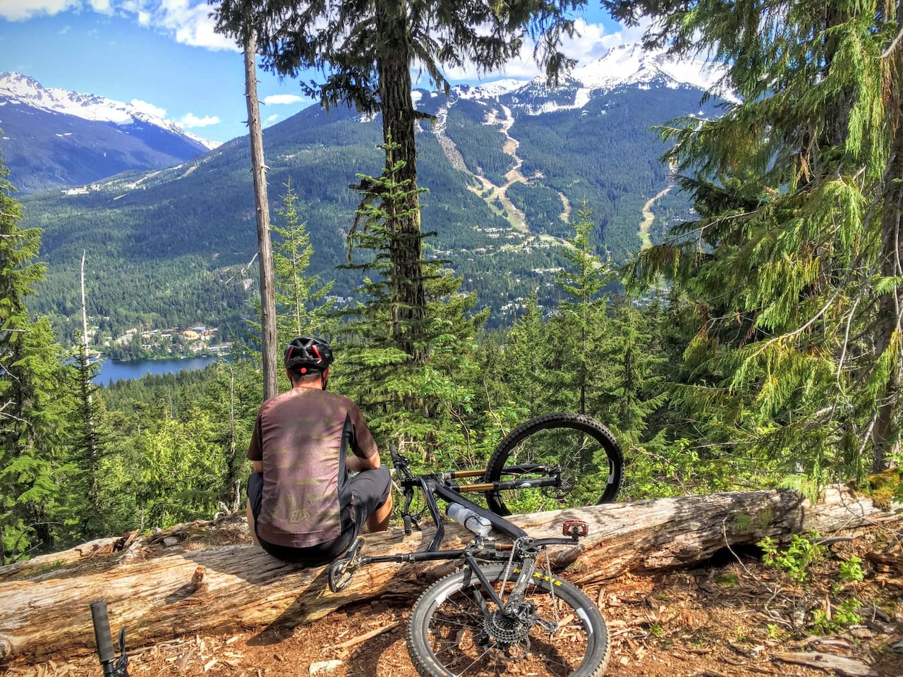 The Flank Trail is a hiking and biking trail located on the opposite side of the valley from Whistler Mountain and offers spectacular views of Whistler Mtn and the Coastal Mountains. 
