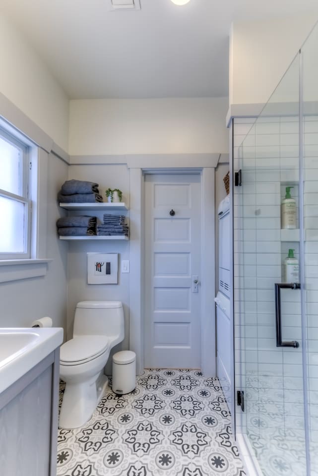 bathroom new new fixtures and tile floor