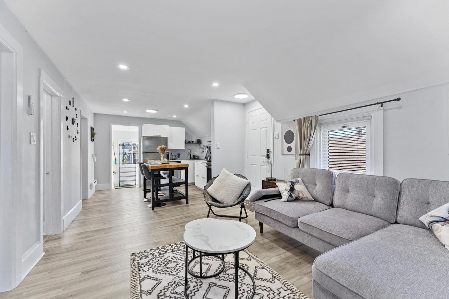 Overview of open plan living space