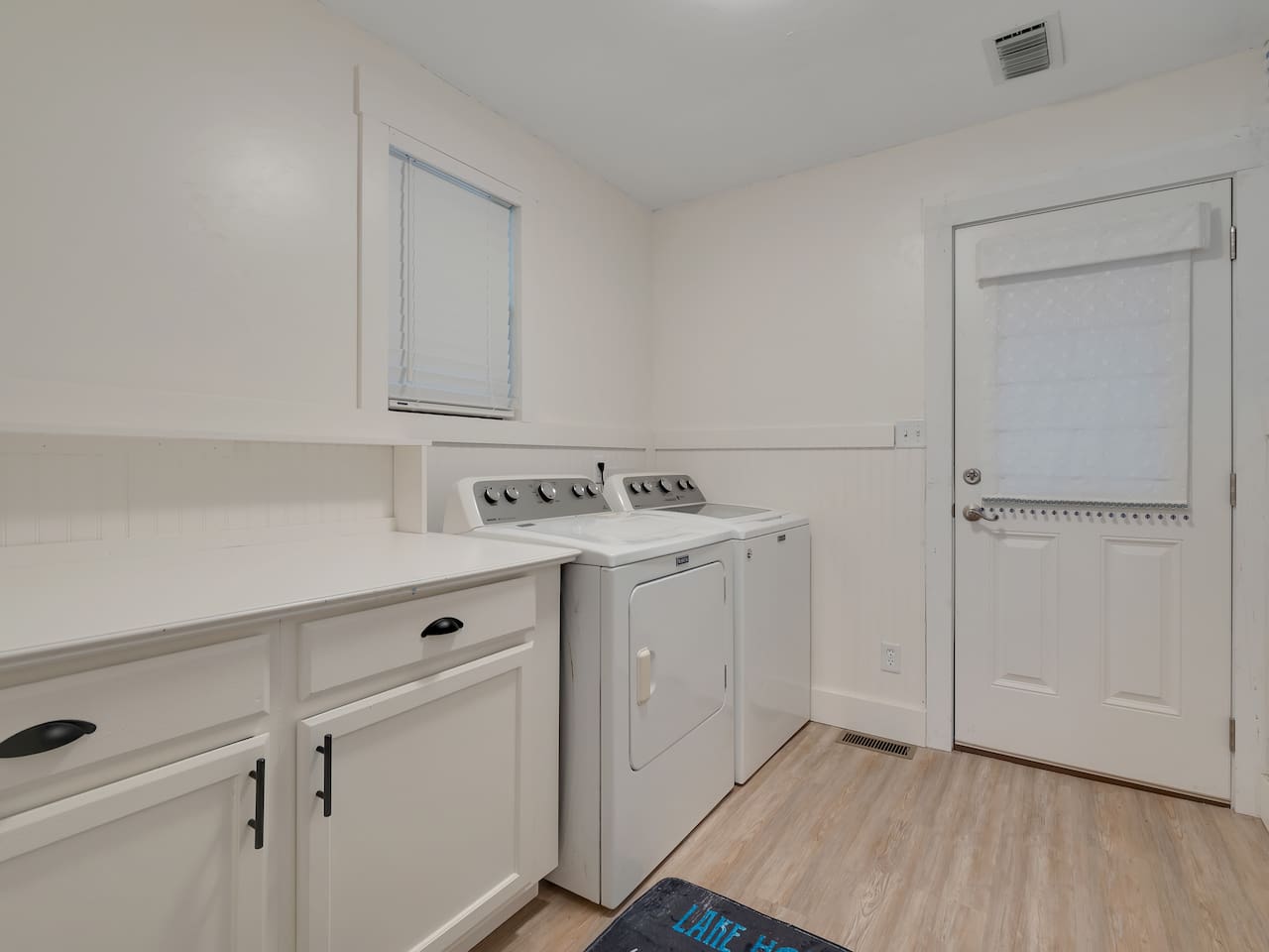 Washer and dryer, deck and dock access