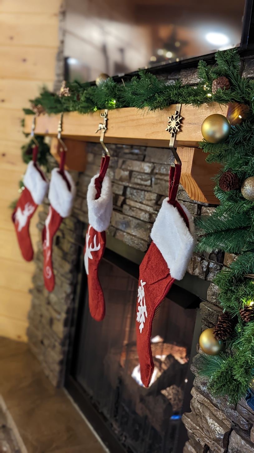 Beautifully decorated for the holidays - living room