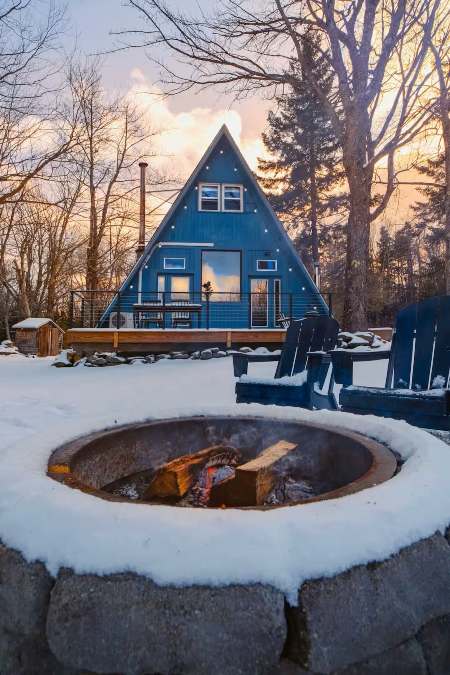Our fire pit area and Adirondack chairs
