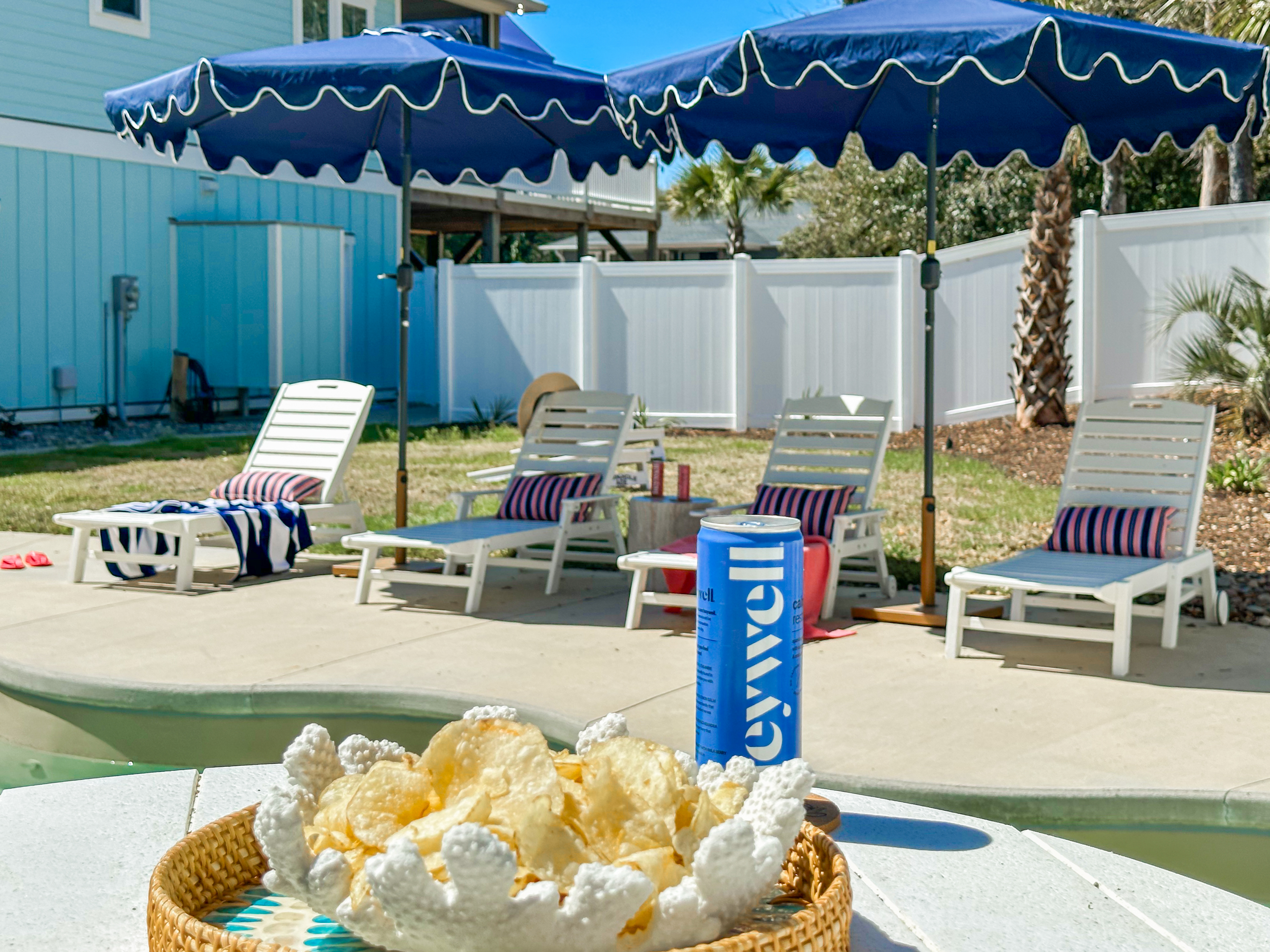 Take a dip, then dry off with a drink and a snack.
