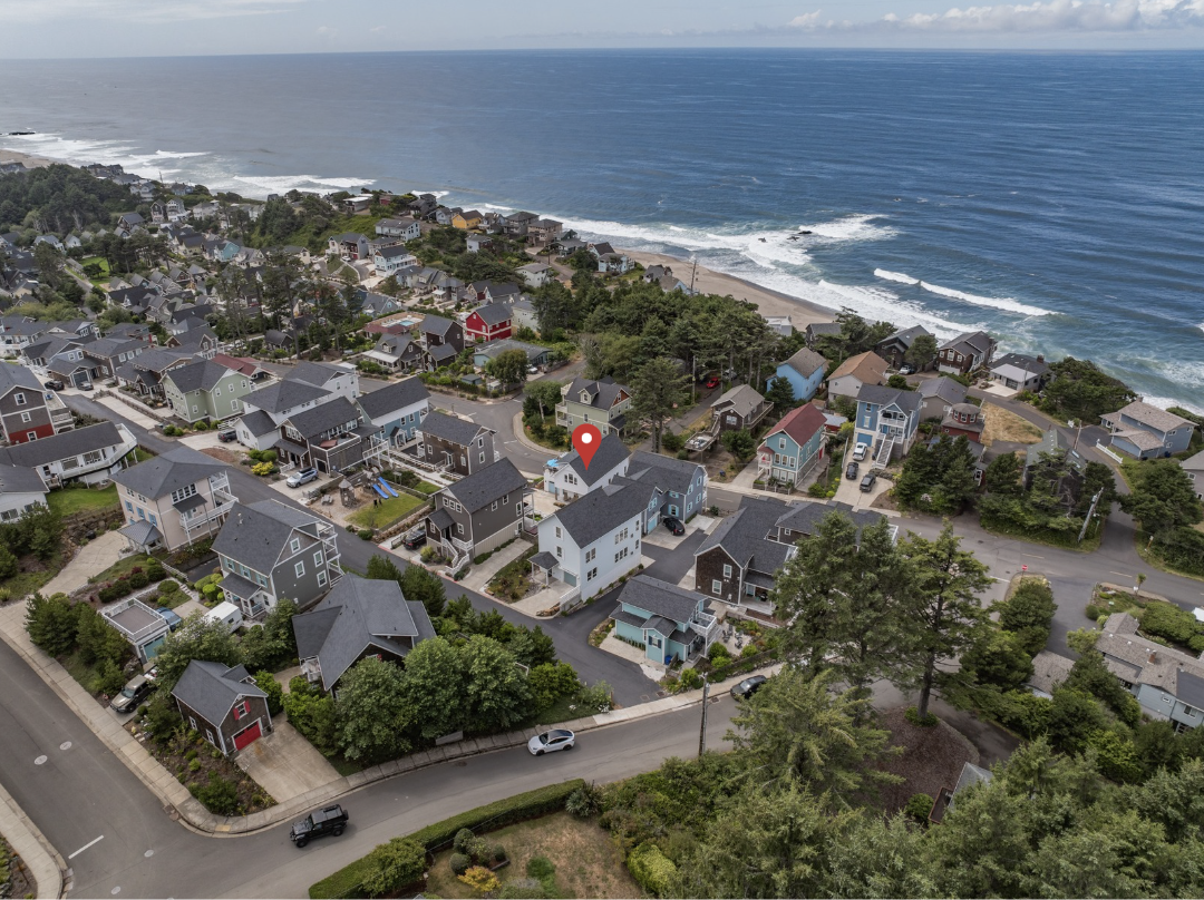 Nestled in Olivia Beach, just a short walk from the shoreline.
