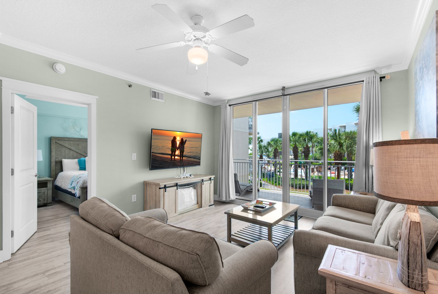 Living room with balcony access