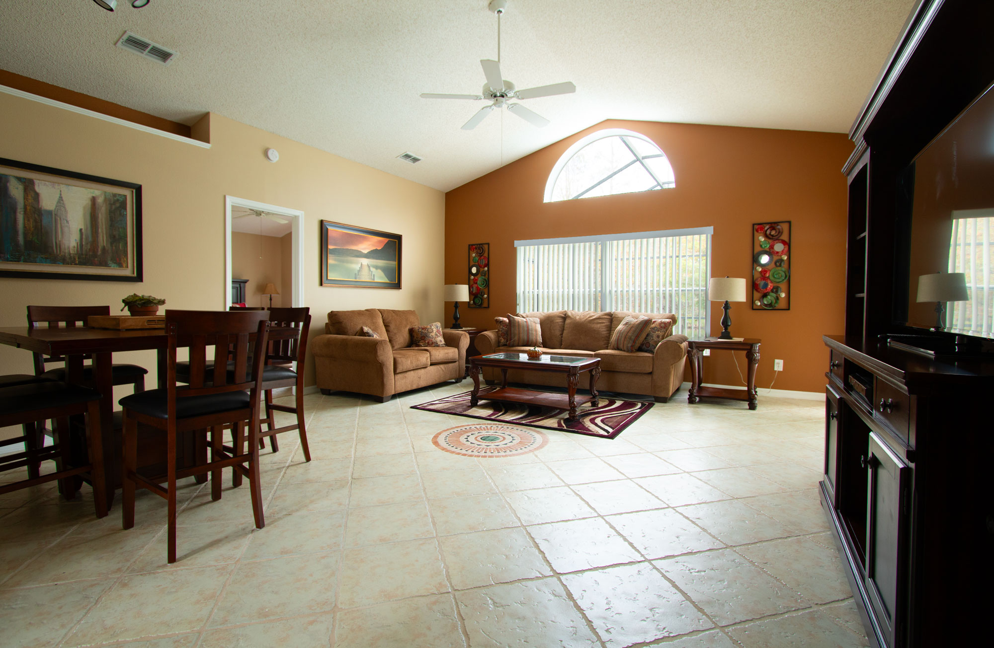 Living Room with adjacent Dining Room.