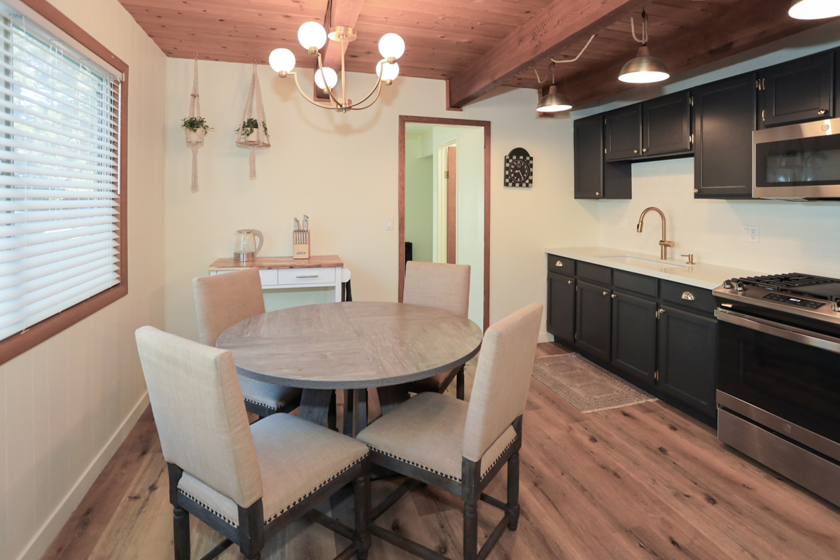 Our cabin is newly remodeled: new paint, fixtures, flooring... all new kitchen appliances!