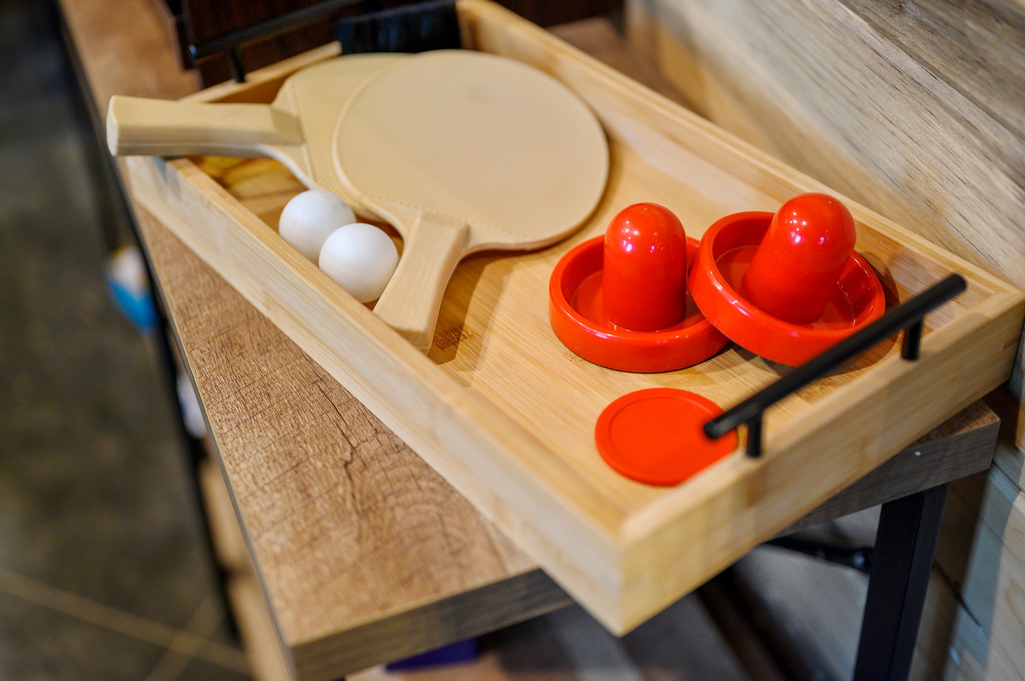 Sleek, organized game sets designed for hours of indoor entertainment.