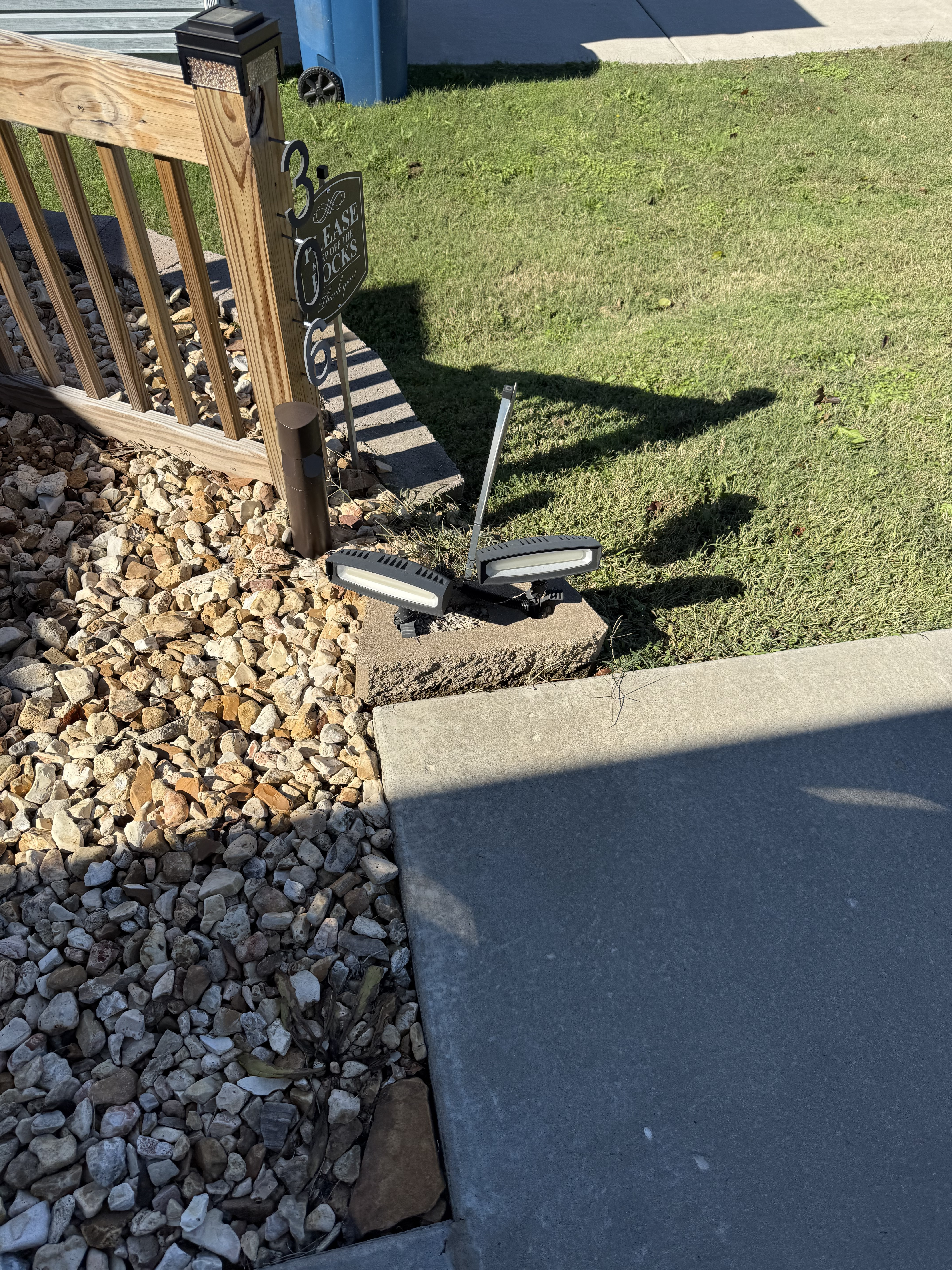 landscape lights are very bright at driveway and entry