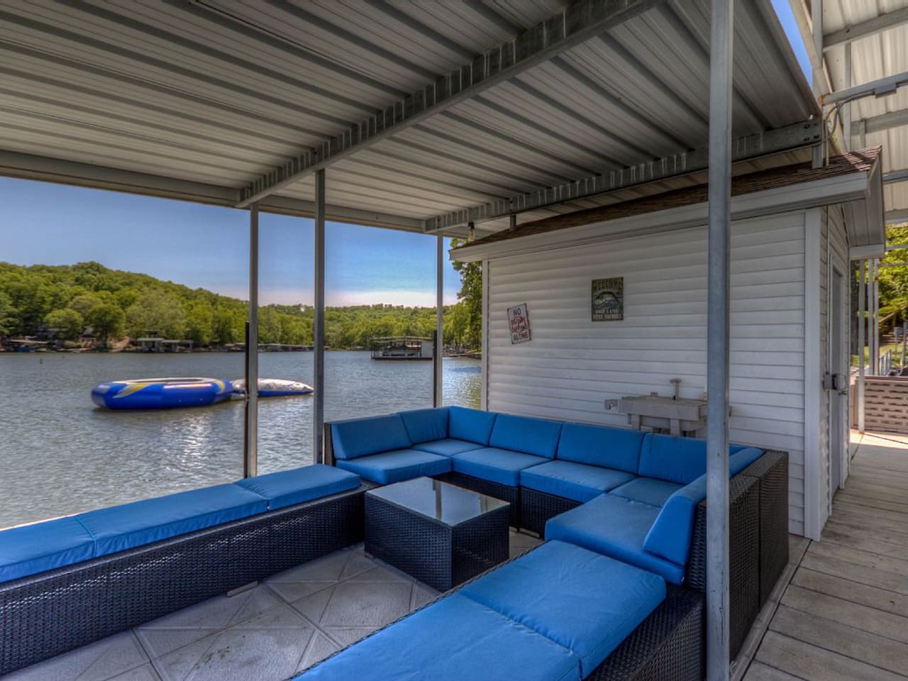 Comfortable furniture, Water trampoline, 48’ slip, PWC lift x2