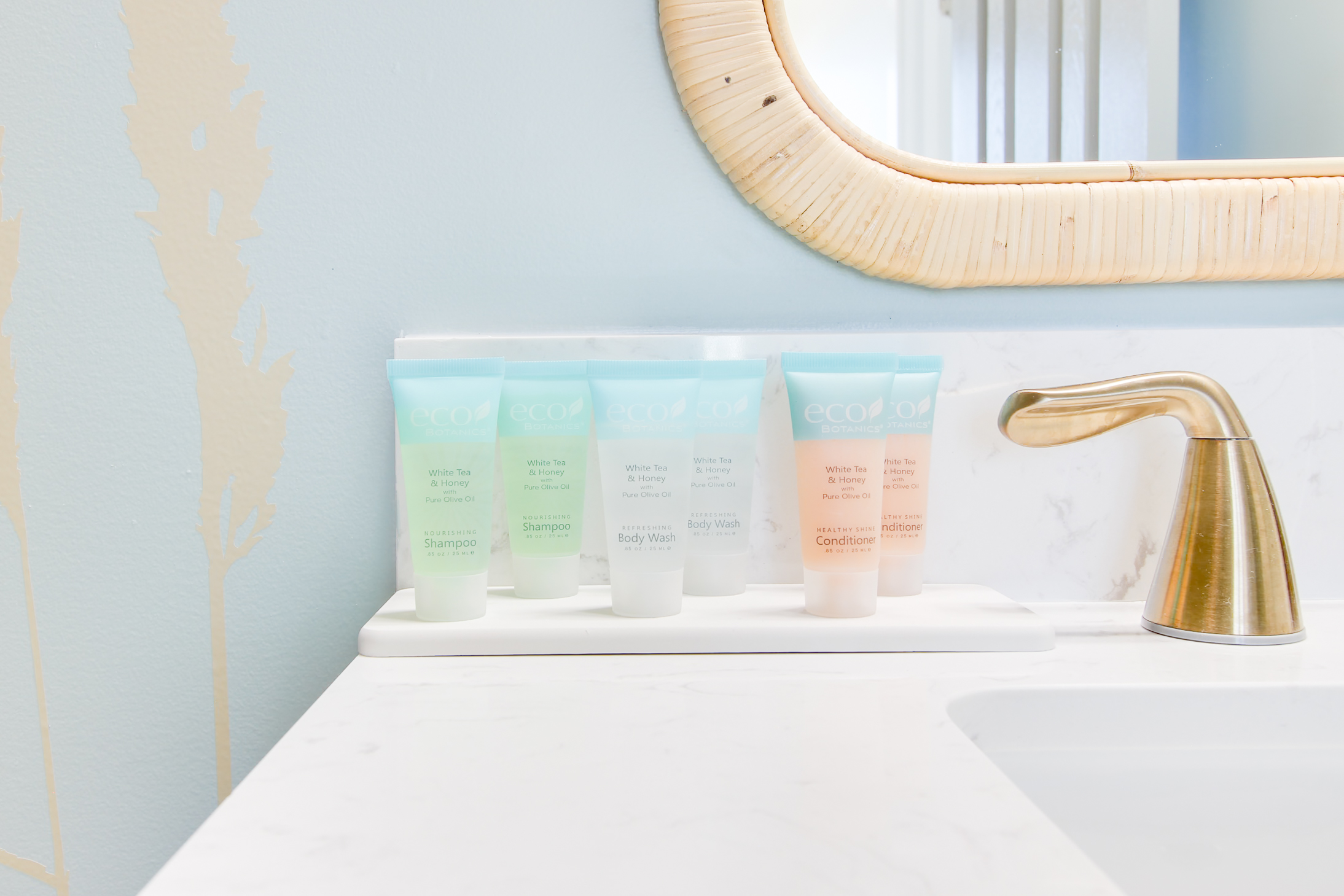 Shampoo, Conditioner, Body Wash, & Hand Soap Provided