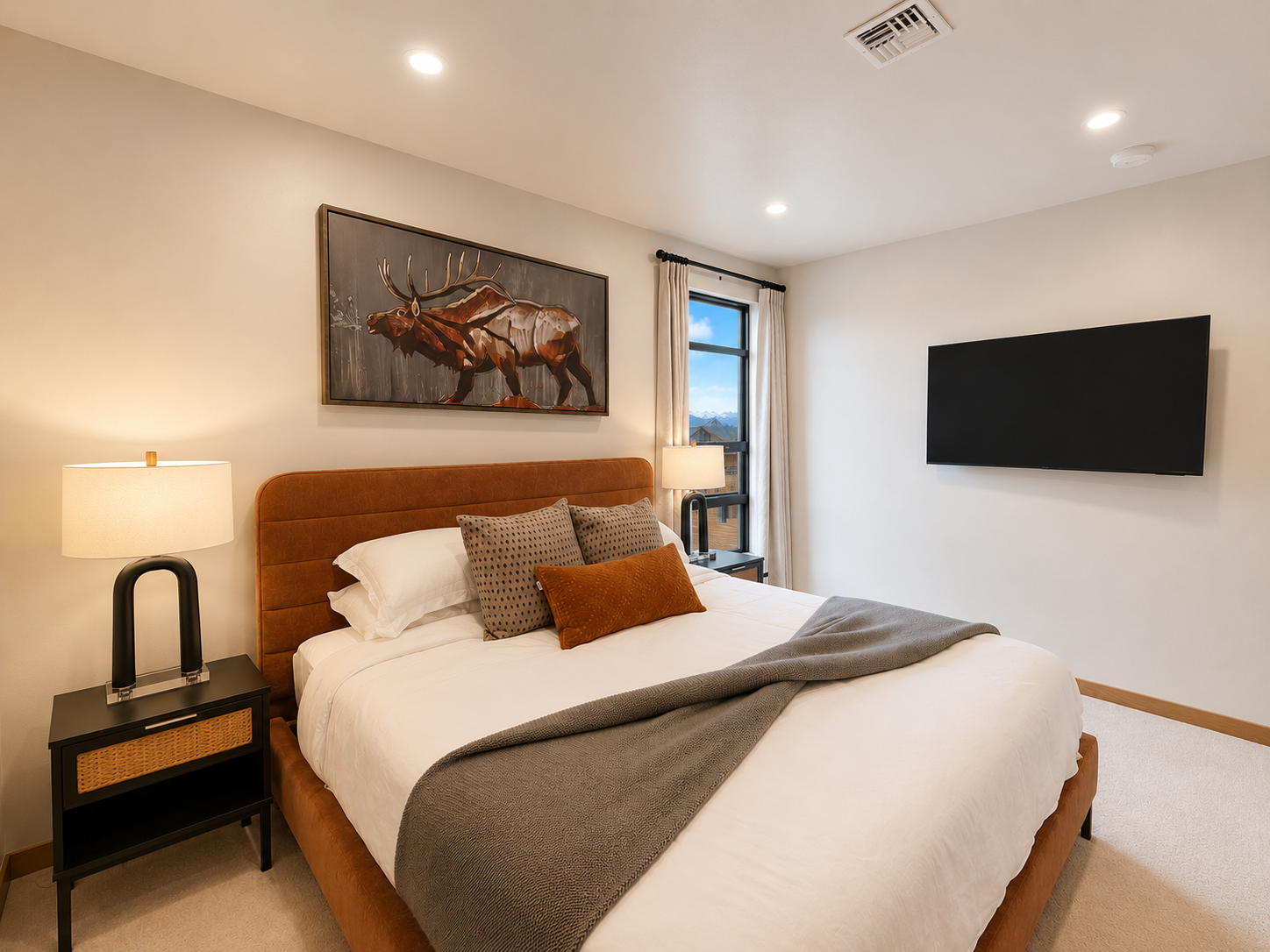Cozy up in this comfortable king bed after a full day of adventure