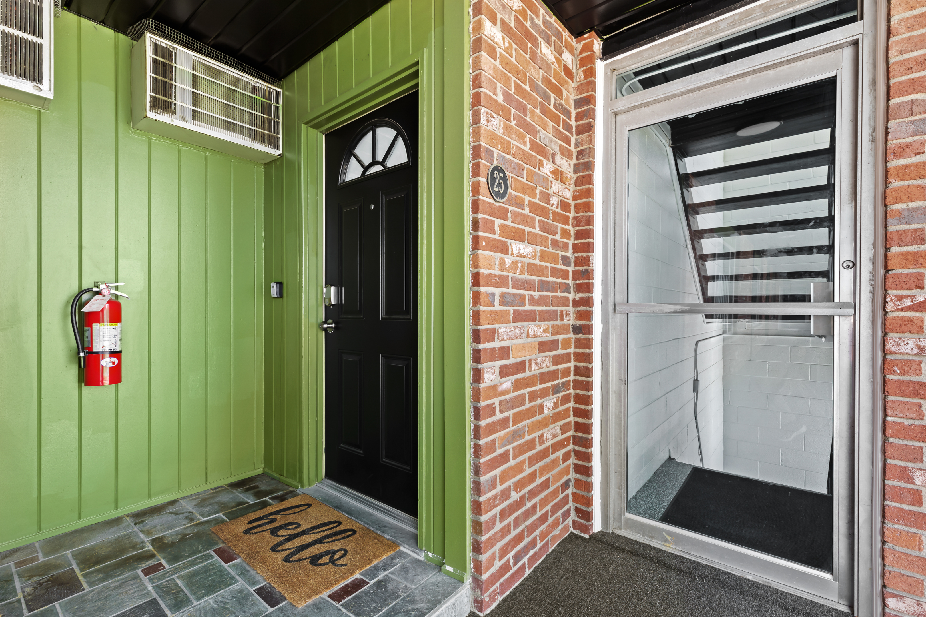 Secure, private entry with a welcoming exterior and easy access to your unit.