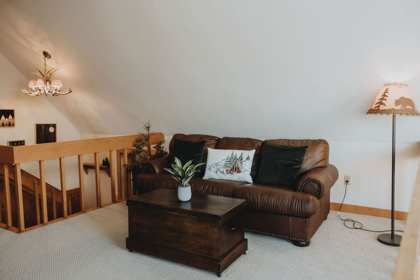 Sitting area on the upper level landing -- the perfect spot to curl up with a book!
