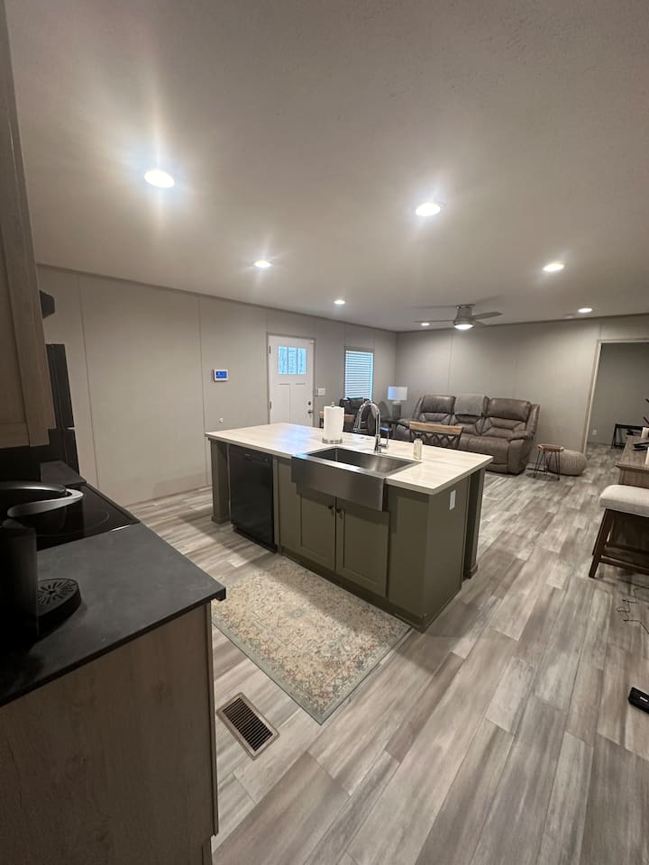 Kitchen open to living