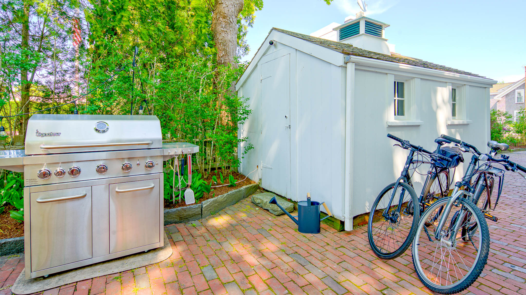 BBQ Grill and Bike Shed