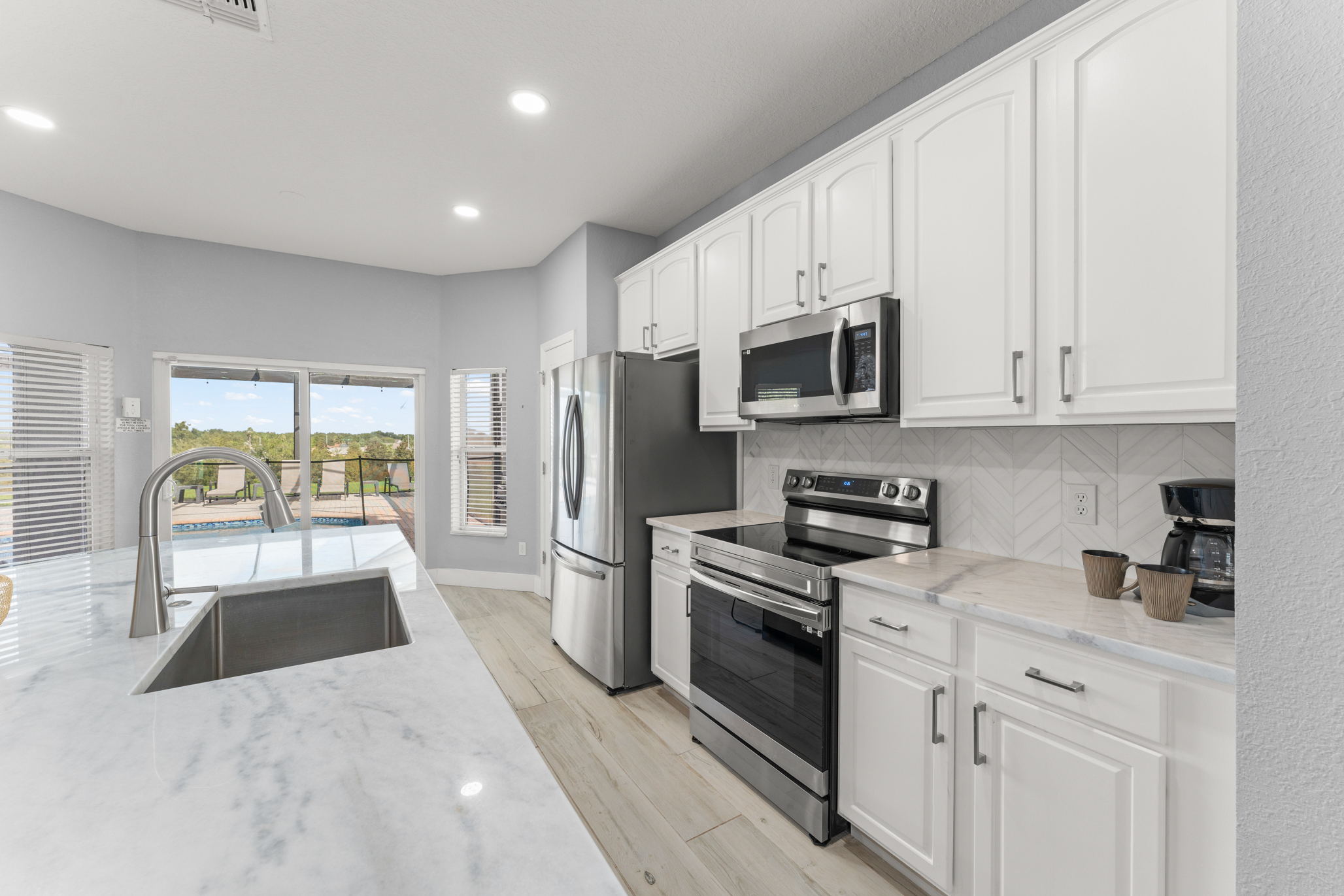 Sleek design and granite counters