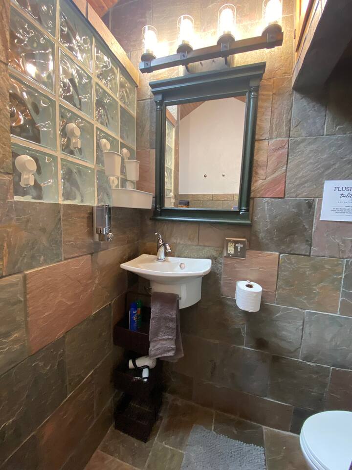 Main bathroom sink area.