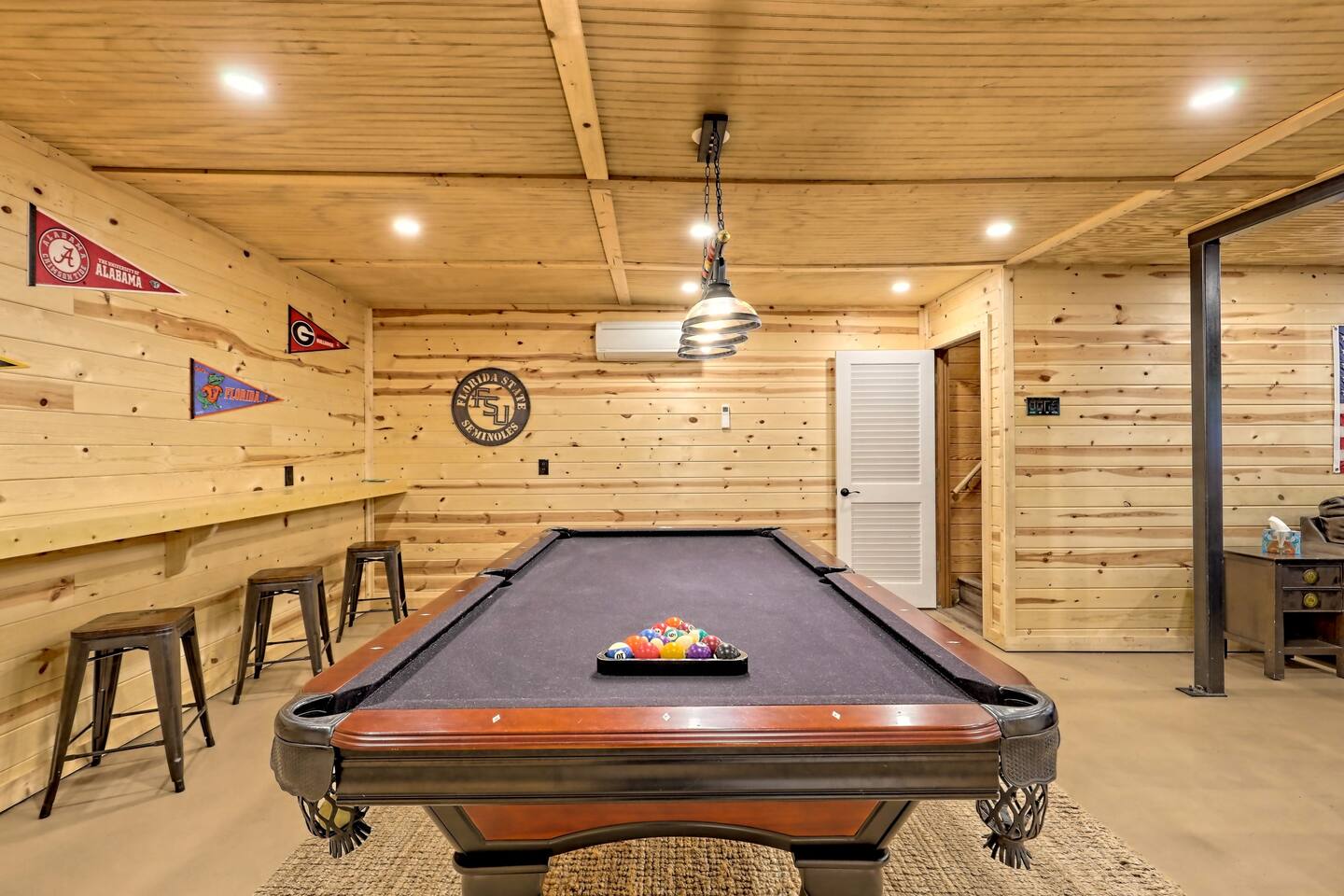 Pool Table and stairs to Main Floor