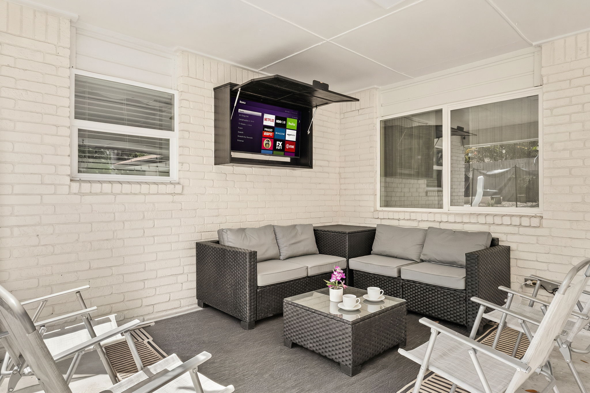 Gather outdoors for coffee, cocktails, or quality time with family and friends.