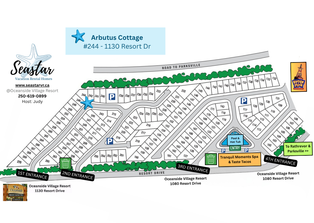Resort map to locate your cottage easily