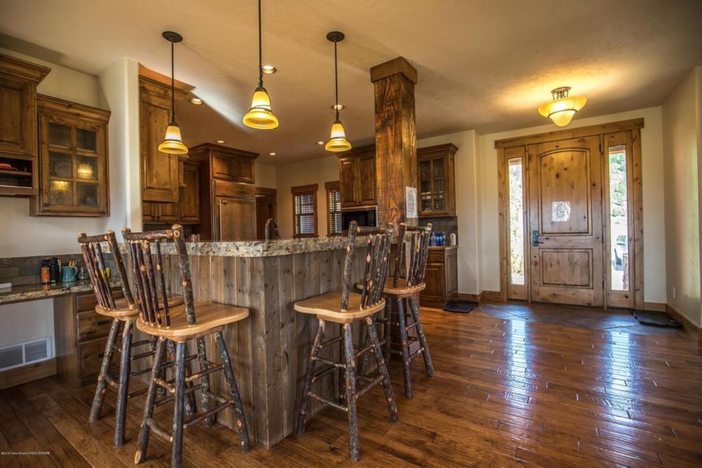 Bar stools and counter