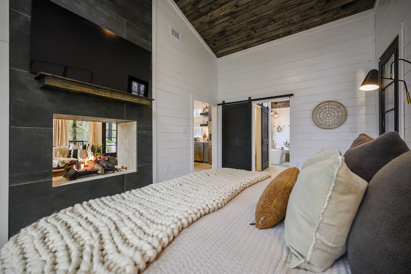 Cuddle up in comfort with plush pillows, soft rugs, and throws made for snuggling. Perfect for a romantic getaway for two