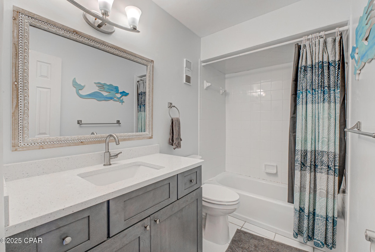Master bathroom with updated fixtures.
