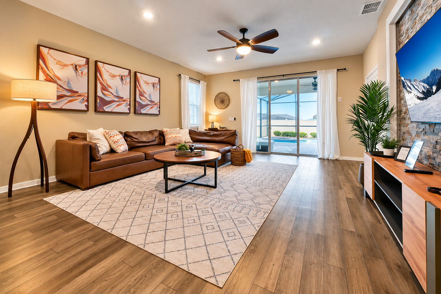 Both of our doors with access to the pool have a pool alarm system that will alert you if a child has made it out to the pool unsupervised. Don't like the alarm? We can disable on request too. 