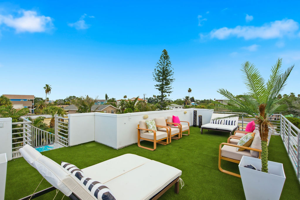 Enjoy sunsets and mornings on the rooftop deck at IRB Vice.