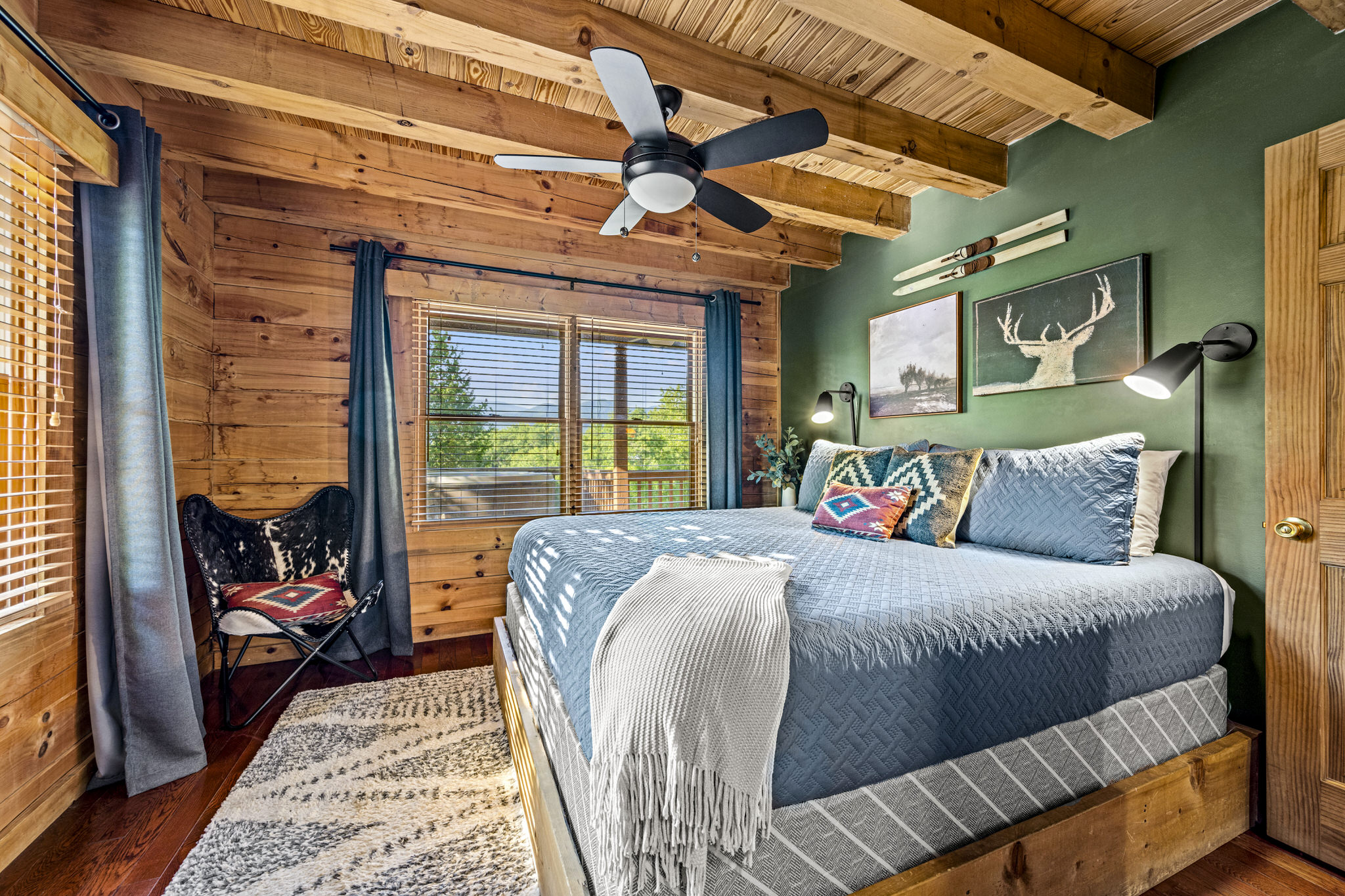 Spacious king suite with natural light.