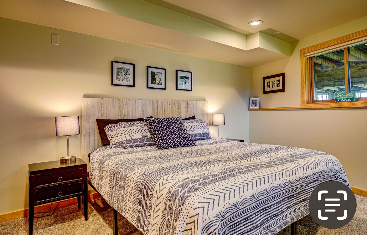 Lower level king, bedroom 3.