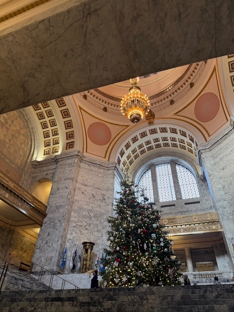 View of Capitol interior during the holidays